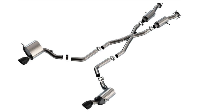 16f3f90352602ddce179aed7e42a4f34L Borla 15-21 Jeep Grand Cherokee SRT 6.4L V8 AWD S-Type Cat-Back Exhaust System - Black Tips T-304SS - Image 1