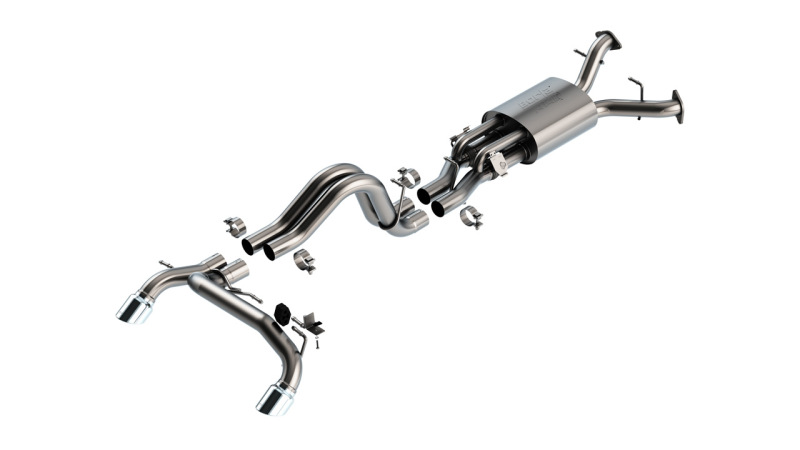 354c843e9d68e8ea3c91e15145e0b95eL Borla 22-24 Ford Bronco Raptor V6 Turbo AT 2WD / 4WD ATAK Catback Exhaust w/ 4in Chrome Tips - Image 1