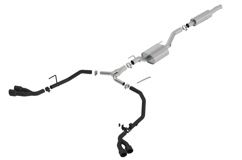4924c21e7357a4adfc7d838e21d13c69L Borla 2020 Jeep Gladiator JT 3.6L V6 AT/MT AWD 2.75-2in ATAK Catback Ceramic Blk Tailpipe & Tips - Image 1