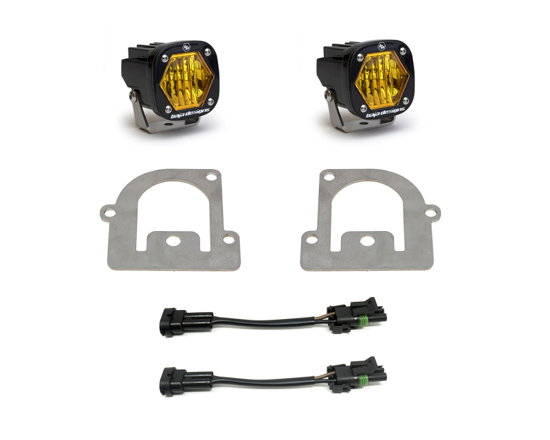 539eaf9a3cd42c5fcf7178158129d9e0 Baja Designs 21+ Ford Bronco Sport S1 WC LED Fog Pocket Light Kit - Amber - Image 1