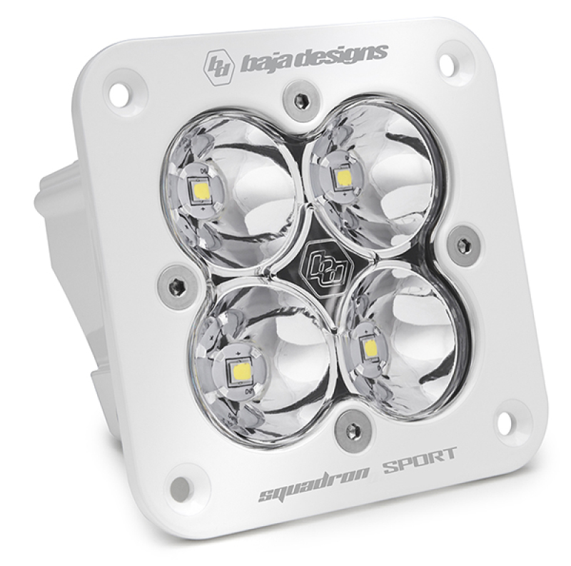 7c3fe3586610b5def3c924c005da3ddd-1 Baja Designs Squadron Spot Pattern White Sport Flush Mount LED Light Pod - Clear - Image 1