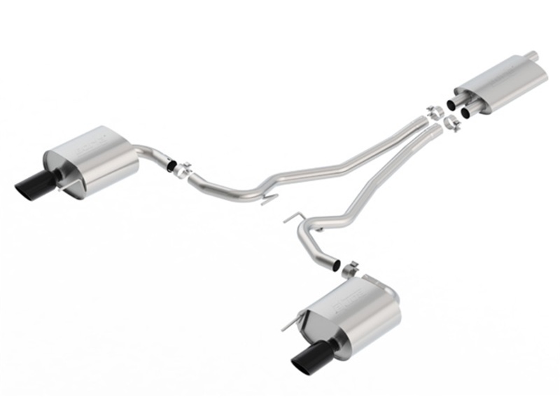 868547e39b1b82d383f3a7f6c0e2cfb8L Borla 15-17 Ford Mustang EcoBoost 2.3L EC-Type Cat Back Single Round 4.0in OD 9.5in L Tips Exhaust - Image 1