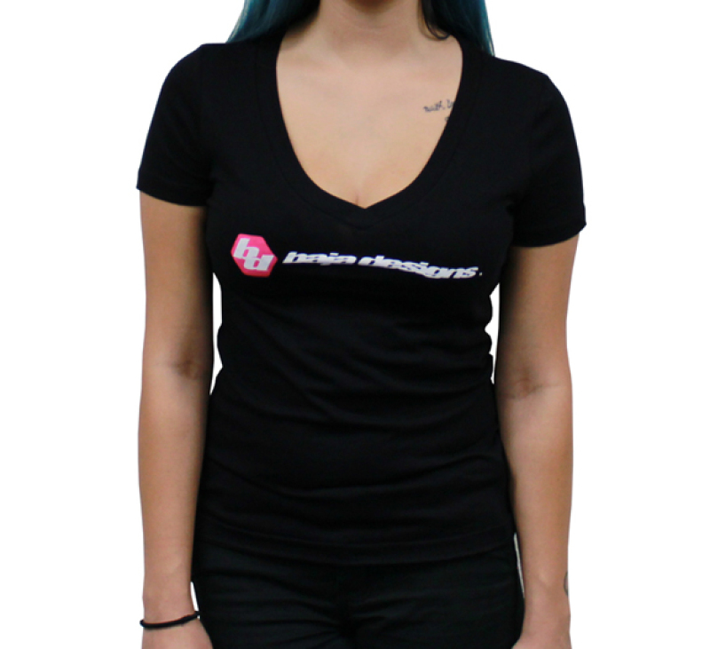 870024b818d4b0c5c294e35035c86388 Baja Designs Black Ladies V Neck T Shirt - Medium - Image 1