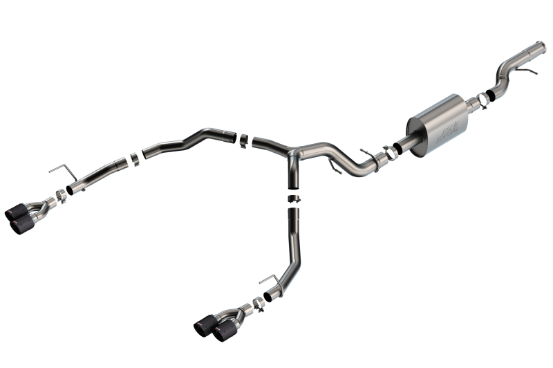 892265d2099d116a811f16f57bfc1ac0L Borla 21-22 Chevrolet Tahoe 6.2L V8 2/4WD 4DR T-304 SS S-Type Cat-Back Exhaust w/ Carbon Fiber Tips - Image 1