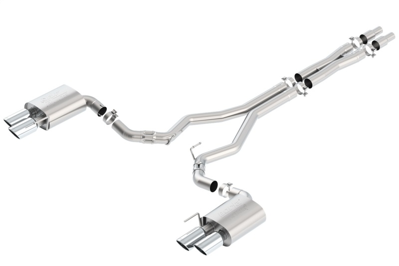 960ce65ea039ab5b6ae9bb793f887717L Borla 2018 Ford Mustang GT 5.0L AT/MT (w/o Valves) ATAK 3in Cat-Back Exhaust w/Polished Tips - Image 1