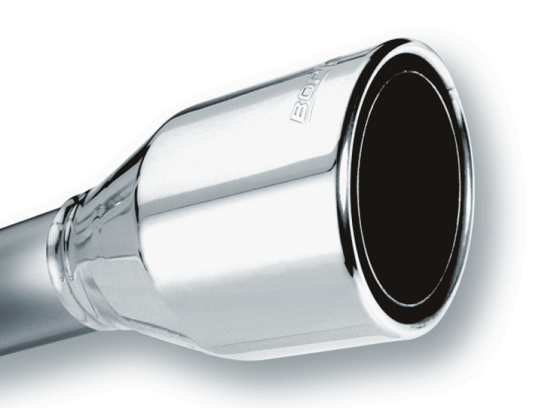 a05fb41dbbeebc81b3c172292575e8f7 Borla 2.5in Inlet 4.5in Round Rolled Angle Cut Phantom X 7.75in Long Embossed Universal Exhaust Tips - Image 1
