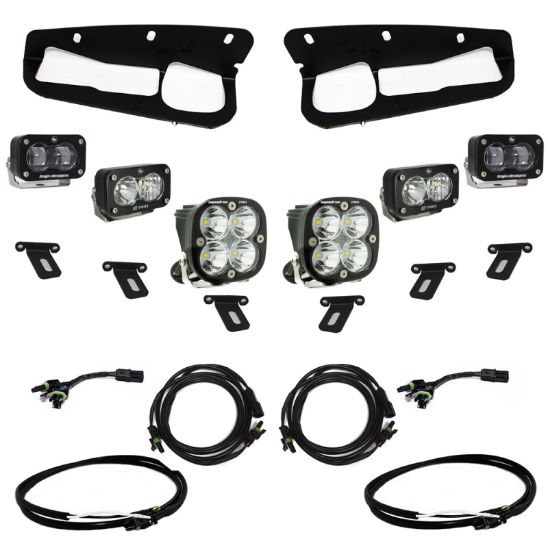 b02d30dd0aeeda4fe04c58a7da64e0a6 Baja Designs 21-22 Ford Bronco w/Steel Bumper S2 SAE Pro Fog Pocket Light Kit w/Upfitter - Clear - Image 1