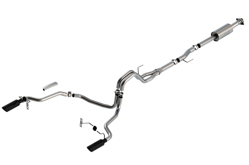 c410ef7ab35322a77a7ac9b68da1af9bL Borla F-150 2021 2.7L/3.5L 4dr CC SB EC STB Lar/KingR/Plnum/LTD 3/2.25 SRE CB S-Type BLK CHR Tips - Image 1
