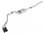 Borla 14 Silv/Sierra 1500 EC Std/CC Short 143.5in WB S-Type Black Tip Dual Rolled Side Exit CB Exht