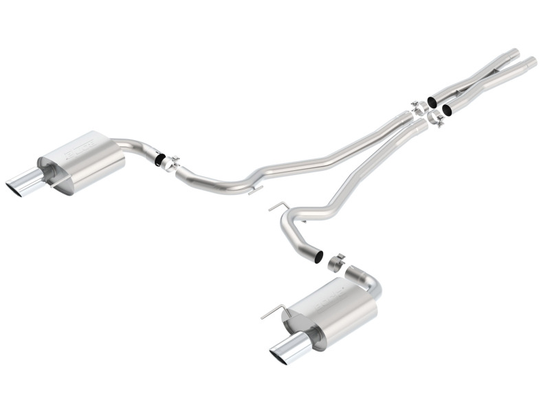 e48fa33bbf4a9ef388fcea88a15889e3 Borla S-Type Cat-Back 15-17 Ford Mustang GT 5.0L V8 MT/AT 2.5in pipe 4in tip - Image 1