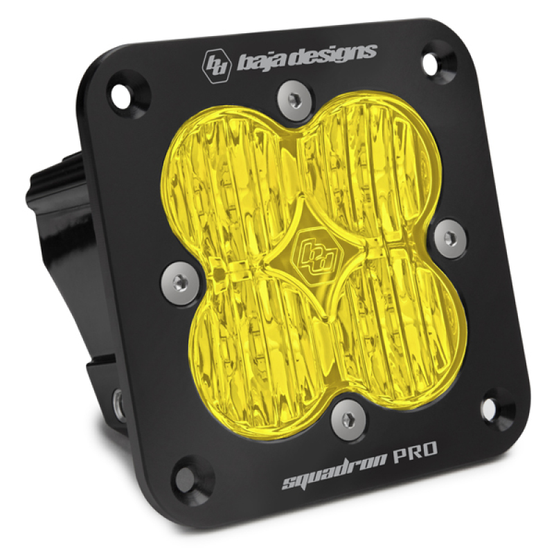 f0e6125961f49364ee1b9d6fbc6559f9 Baja Designs Squadron Pro Black Wide Cornering Pattern Flush Mount LED Light Pod - Amber - Image 1