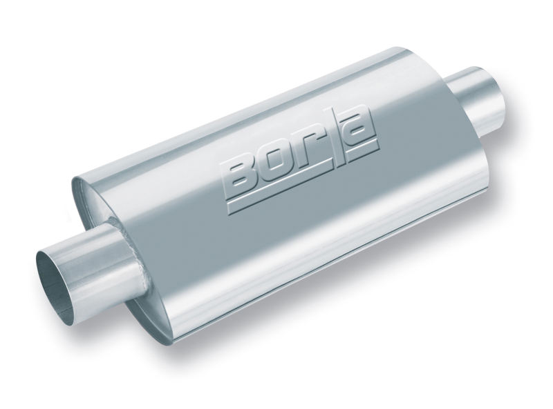 f2f6ec2a03f9cd139bf398fc78290a15 Borla XR-1 Racing Sportsman 2 1/2 inch Outlet / 2 1/2 inch Inlet 16in Case Oval Muffler - Image 1